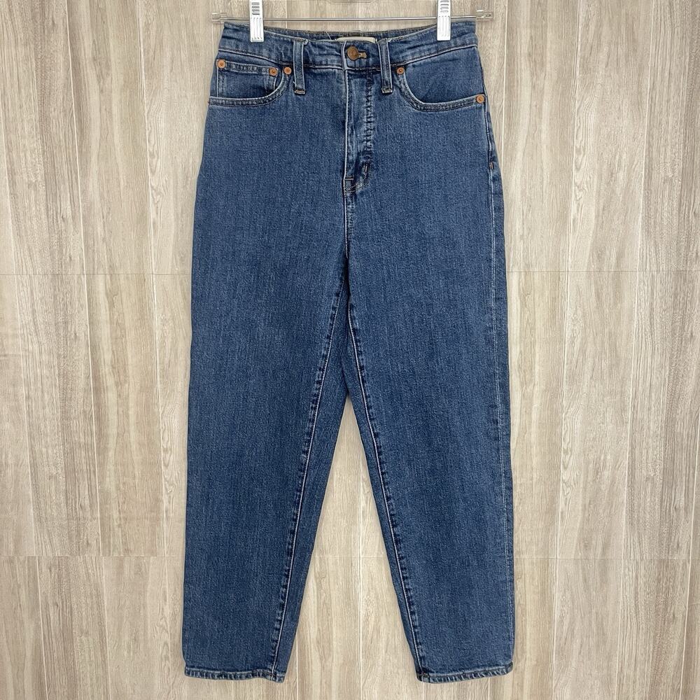 Madewell High Rise Cropped Jeans Women’s Size 24 Mid Wash Blue Tapered Leg K9282